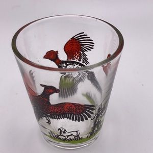 VTG Hazel Atlas Peasant Shot Glass Hunting Theme.